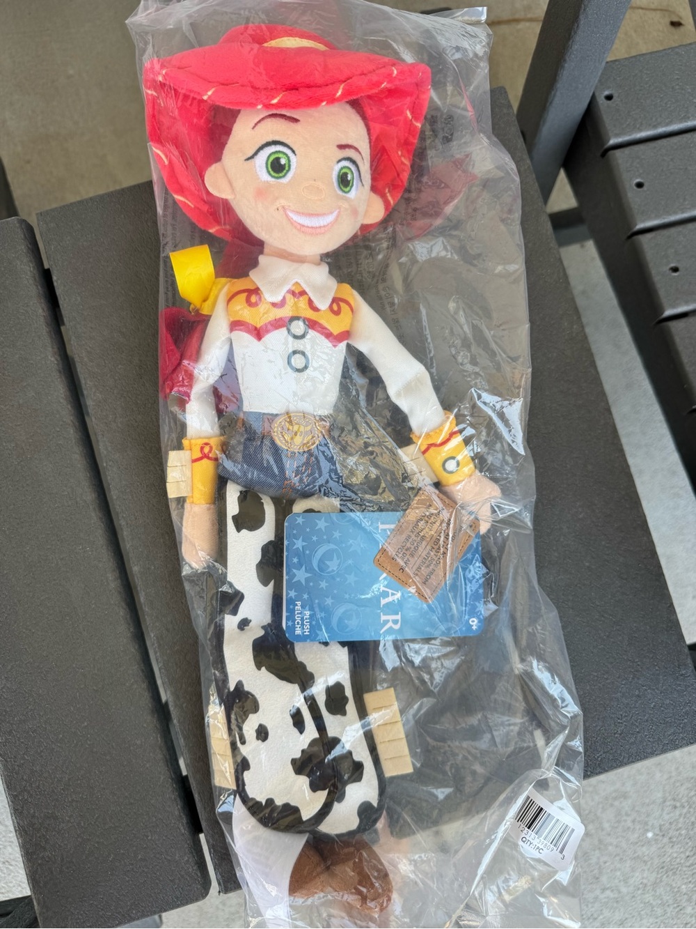 Disney Jessie Plush Toy - Red Hat, White Shirt, Black & White Cow Print Skirt